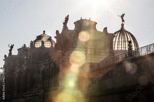Germany, Dresden, academy of fine arts at backlight