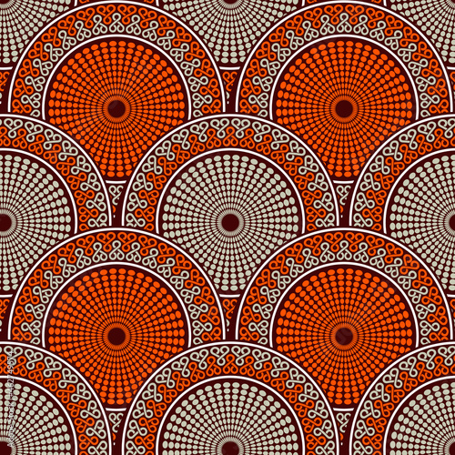 circle seamless pattern, Folk motifs intricate shapes, Folk embroidery.