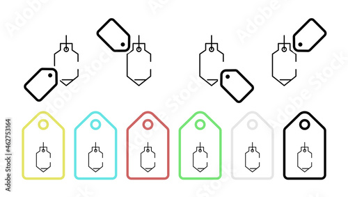 Sinker vector icon in tag set illustration for ui and ux, website or mobile application