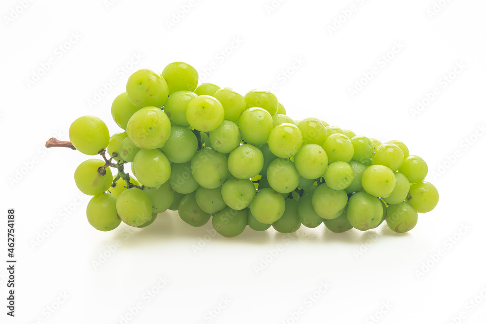 fresh green grape on white background