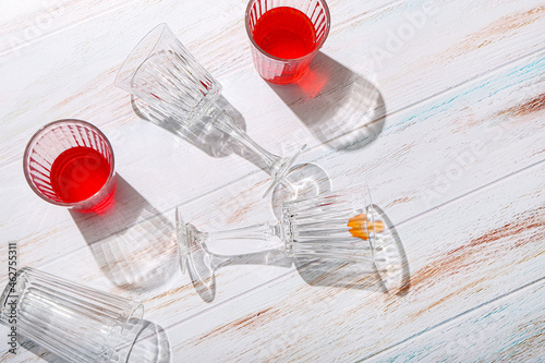 Beautiful glasses on light ...