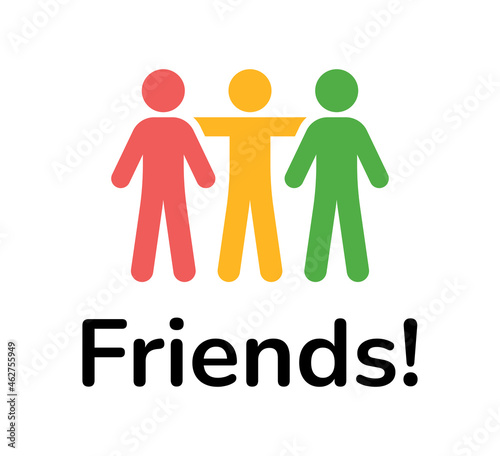 Friends icon vector on white background.