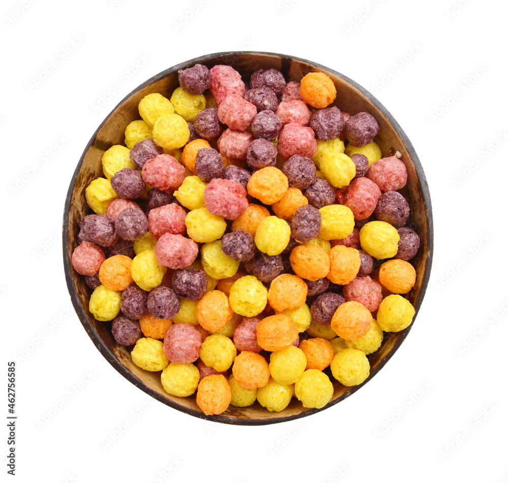Delicious and nutritious fruit cereal loops flavorful, healthy and funny addition to kids breakfast Delicious and nutritious fruit cereal loops flavorful, healthy and funny addition to kids breakfast