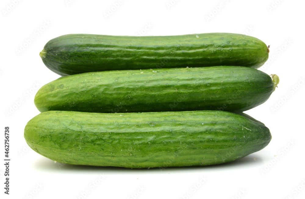 Cucumber and slices isolated over white background. Cucumber and slices isolated over white background.