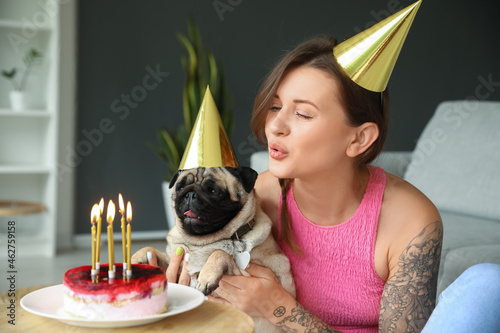 Young woman celebrating her...