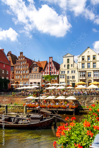 Gable houses and half-timbered houses at Stint market, Lueneburg, Germany