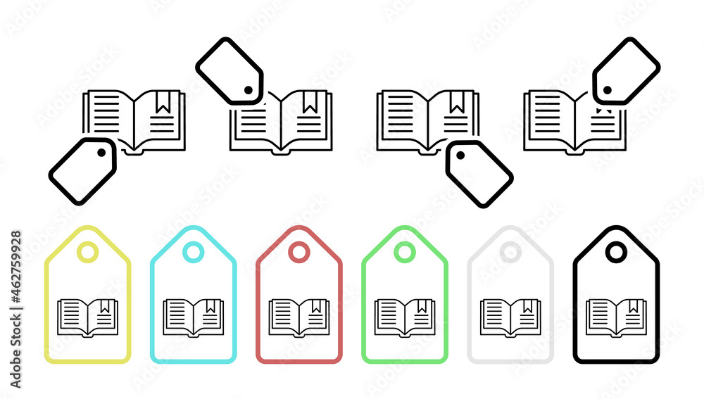 Fototapeta premium Editorial, book vector icon in tag set illustration for ui and ux, website or mobile application