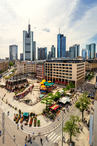 Germany, Hesse, Frankfurt, High angle view of Hauptwache square photo