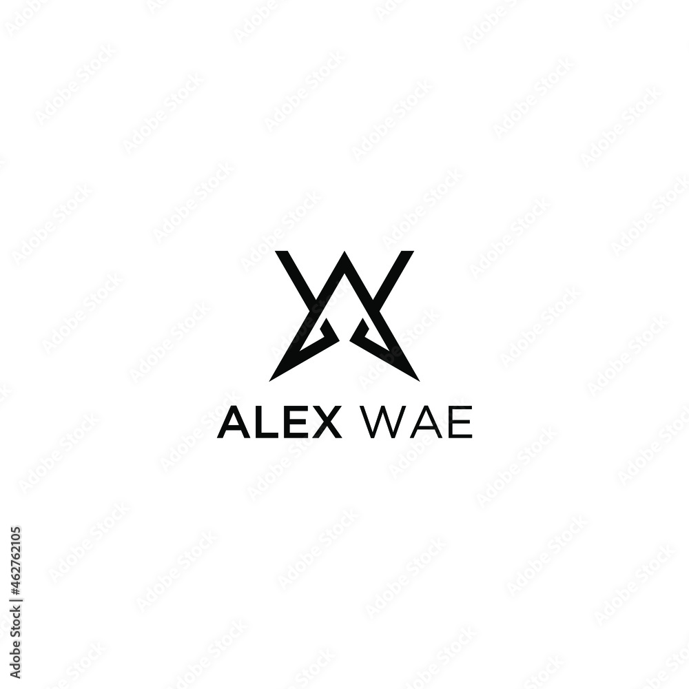 Fototapeta premium Monogram AW Initial Logo Design 
