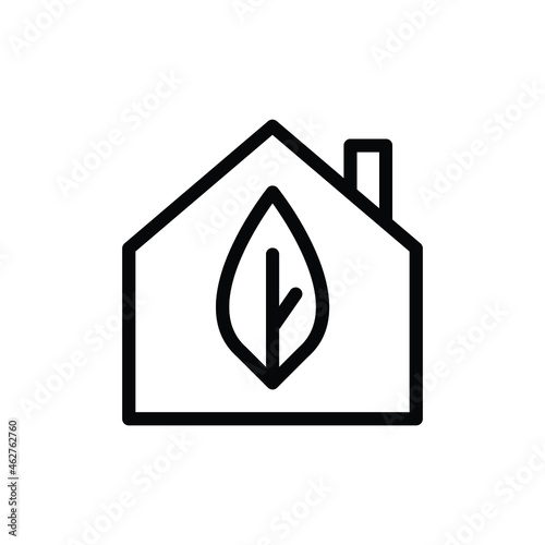 Icon of house with leaf mark vector design