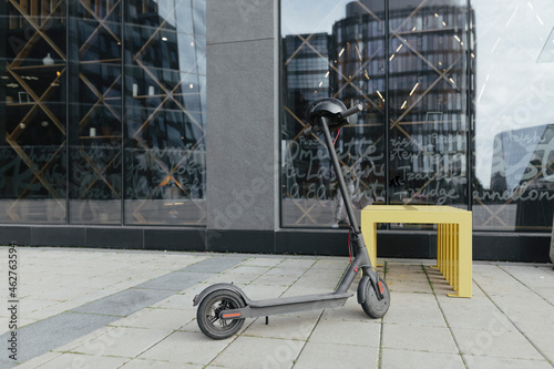 Electric scooter and helmet photo