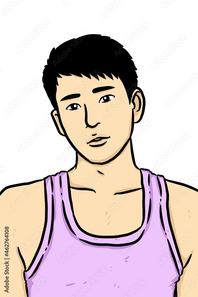 Fototapeta premium cute man cartoon on white background