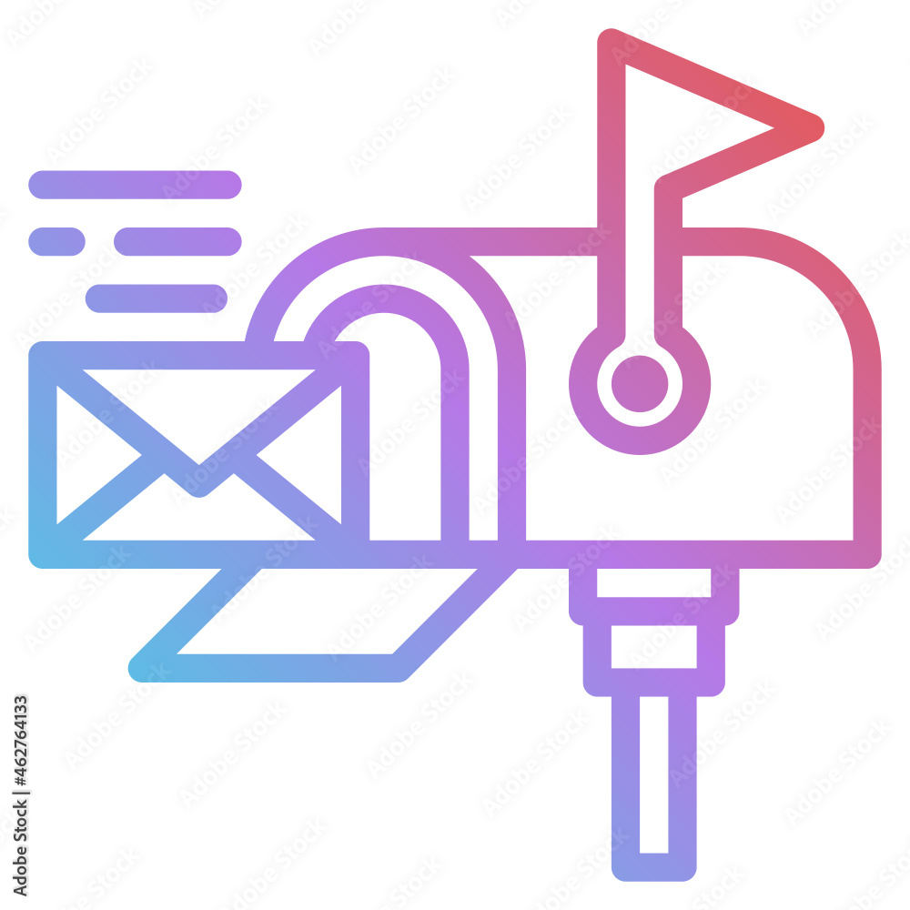 mailbox gradient icon mailbox gradient icon