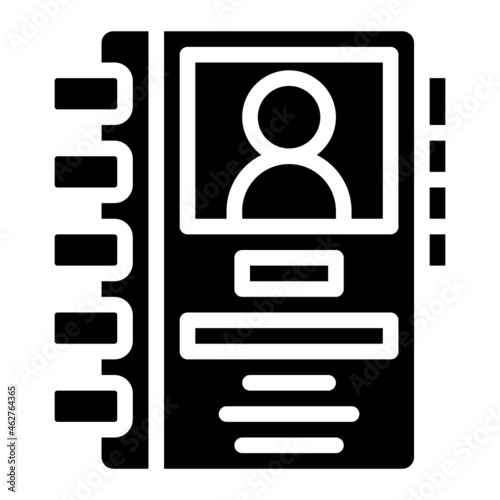 contactbook glyph icon photo