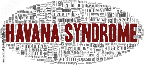 Havana Syndrome vector illustration word cloud isolated on white background.