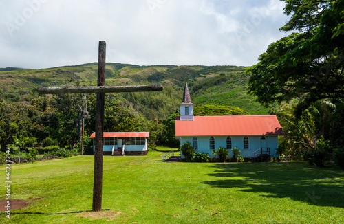 Hawaii, island of Molokai, our lady of seven sorrows church photo