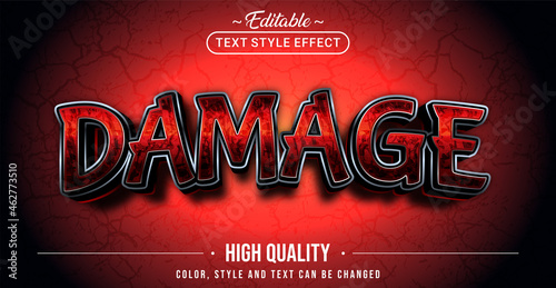 Editable text style effect - Damage text style theme.