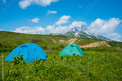 Russia, Kamchatka, camping below Vilyuchik volcano photo