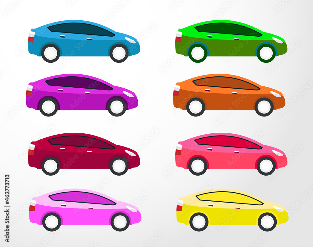 Colorul realistic car Cars Vector Collection Illustrations
