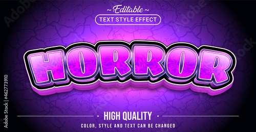 Editable text style effect - Horror text style theme.