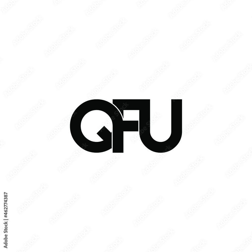 qfu initial letter monogram logo design