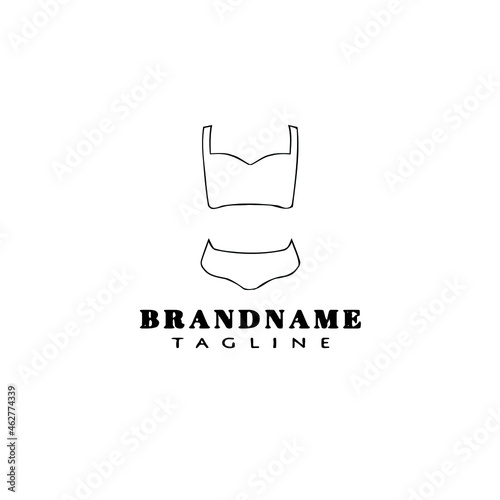 bustier logo cartoon icon creative template black isolated vector illustration