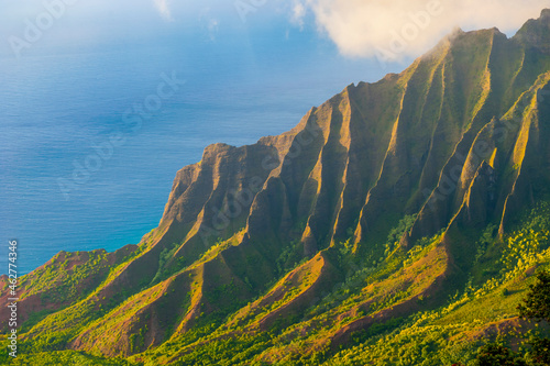 USA, Hawaii, Kalalau lookout over the Napali coast from the Kokee state park