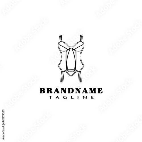 flat bustier logo cartoon icon design template black isolated vector illustration