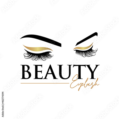 Beauty eyelash extension logo design template