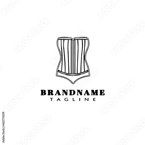 bustier logo cartoon icon template black isolated vector illustration