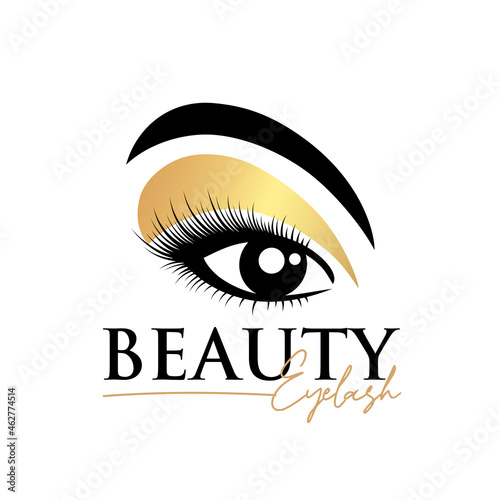 Beauty eyelash extension logo design template