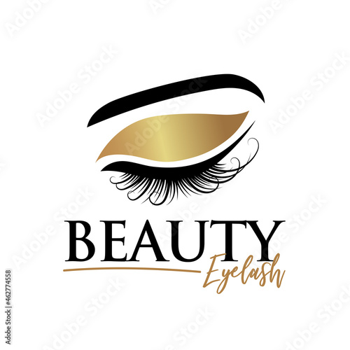 Beauty eyelash extension logo design template