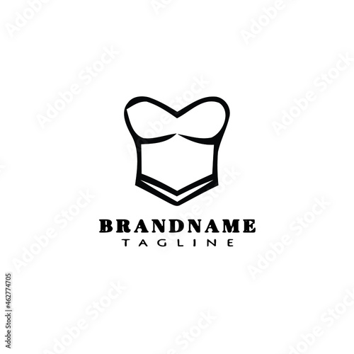 bustier logo cartoon icon design template black isolated creative illustration