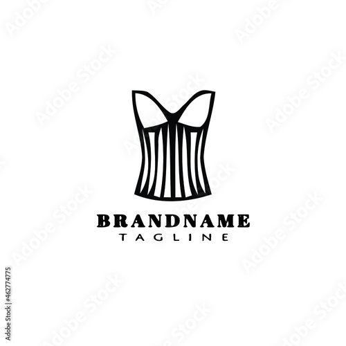 bustier logo cartoon icon design simple black isolated vector illustration