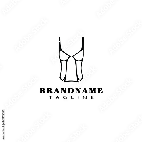 bustier logo cartoon icon design template black flat vector illustration
