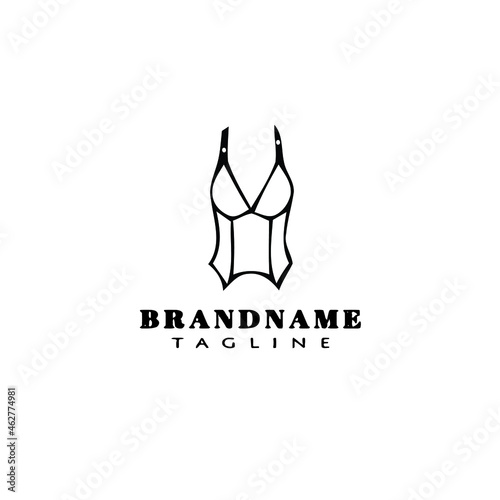 bustier logo cartoon icon design template black isolated flat illustration