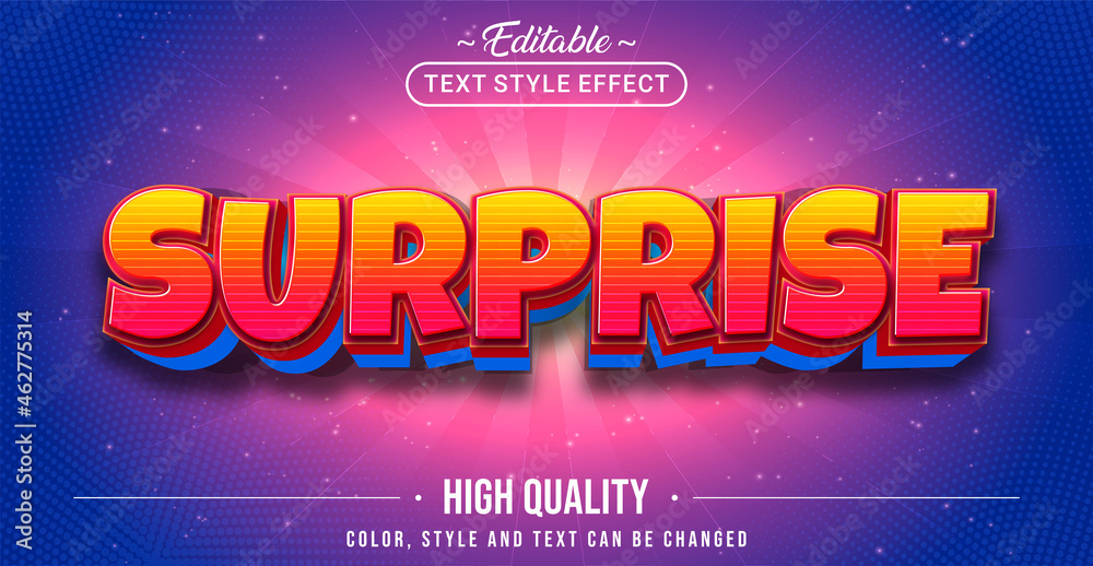 Editable text style effect - Surprise text style theme. Stock Vector ...