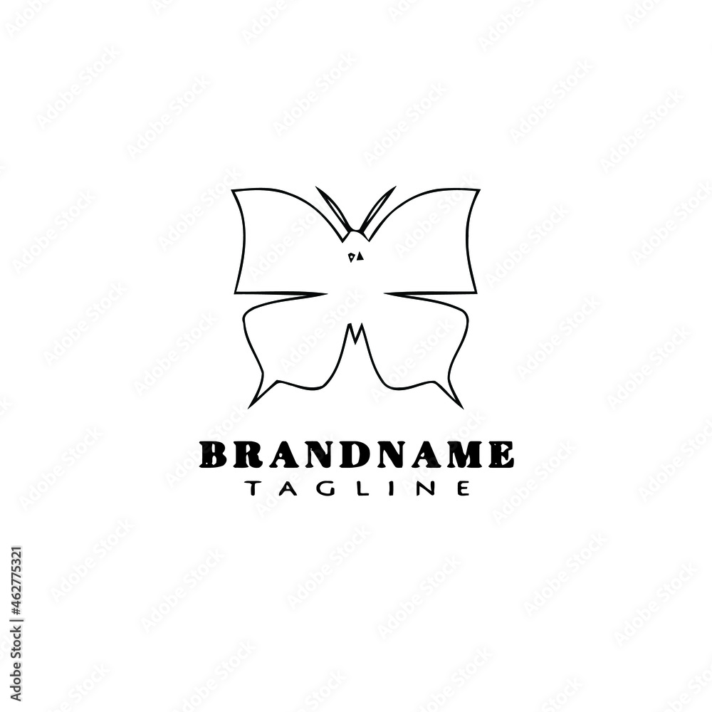 Obraz premium animal butterfly logo cartoon icon design template black isolated vector illustration