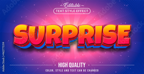 Editable text style effect - Surprise text style theme.