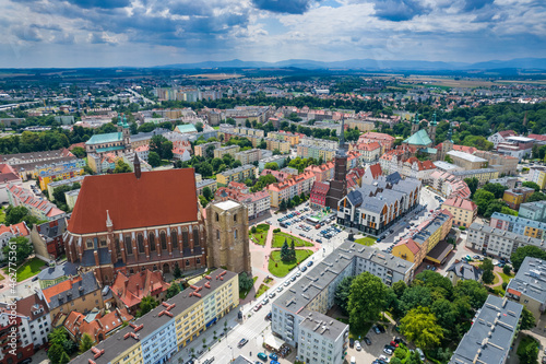 Fototapeta Naklejka Na Ścianę i Meble -  Centrum Nysy z lotu ptaka.