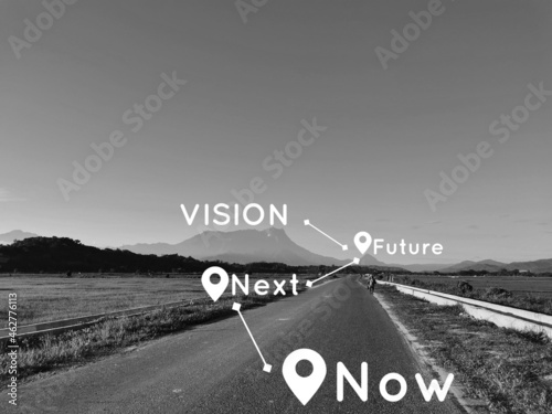 Product management roadmap concept with outdoor image.