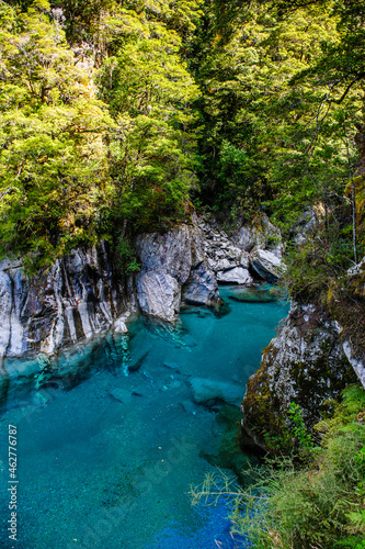 The stunning Blue Pools, Haast Pass, South Island, New Zealand photo