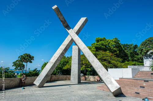 Christian cross, Pelourinho, Salvador da Bahia, Brazil photo