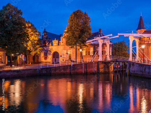 Zuidhavenpoort at dusk, Zierikzee, Netherlands photo