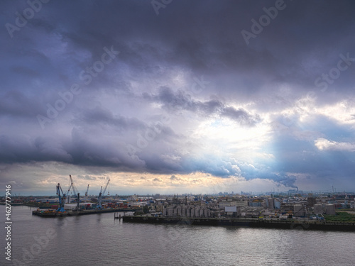 Hamburg harbor, Lower Elbe, Steinwerder, Hamburg, Germany photo