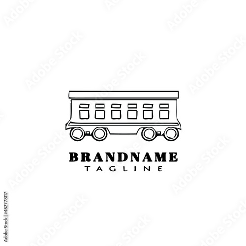 caboose logo cartoon icon design black isolated vector illustration