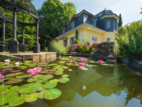 Germany, art nouveau villa, 1929, lily pond photo