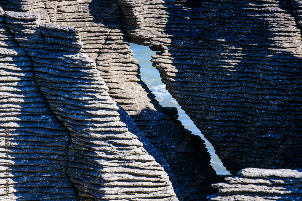 Detail of Pancake Rocks, Paparoa National Park, South Island, New Zealand Detail of Pancake Rocks, Paparoa National Park, South Island, New Zealand