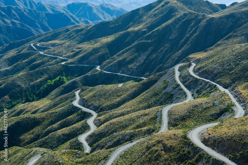 Serpentine, mountain road near Mendoza, Argentina, South America