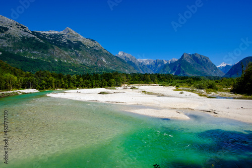 Slovenia, Soca Valley, near Bovec, Soca river photo